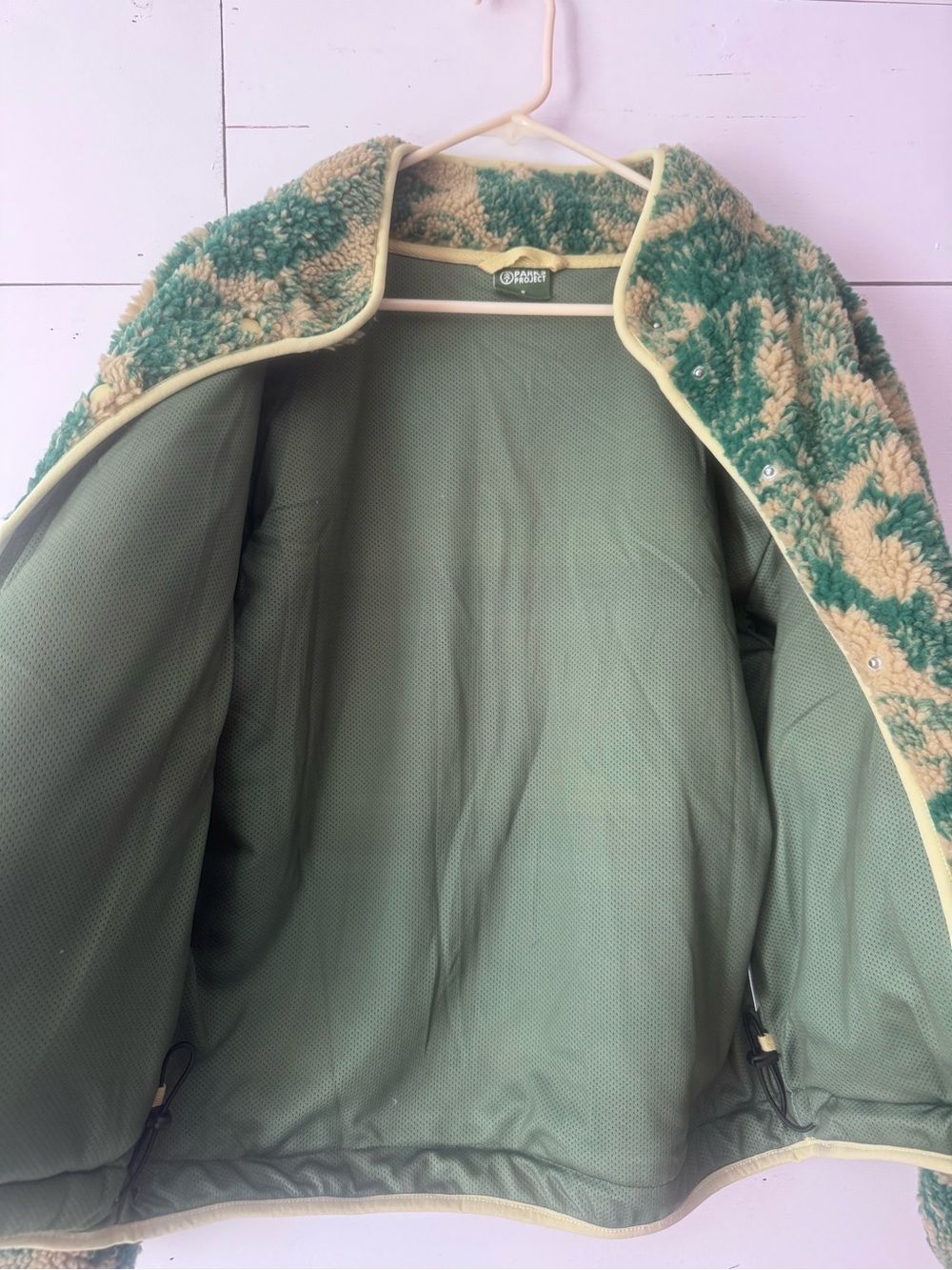 Parks Project Green Floral Sherpa Fleece Snap Jacket Size Small - Picture 3 of 7